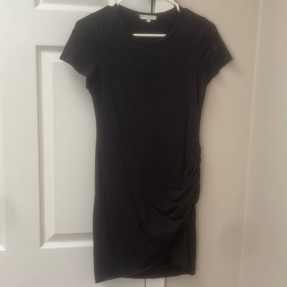 Black Mini dress with rouched side